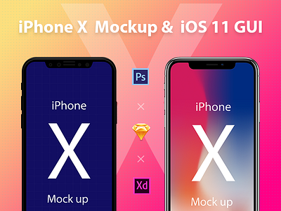 iPhone X Mockup & iOS 11 GUI