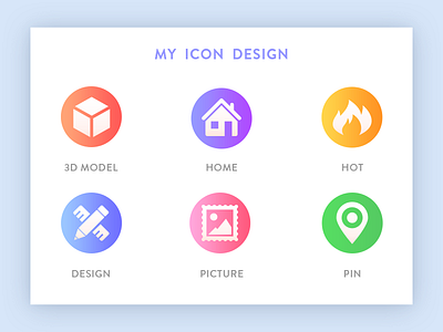 My Icon Design 3d app color design flat gradient home hot icon ue ui web