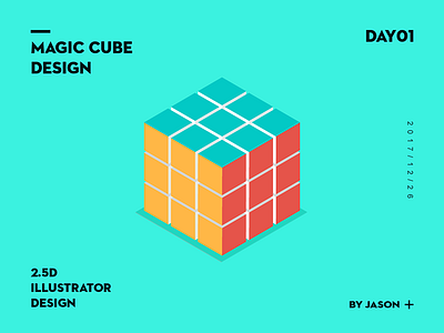 Isometric Illustrations-Magic Cube 2.5d color cube icon illustrator isometric magic