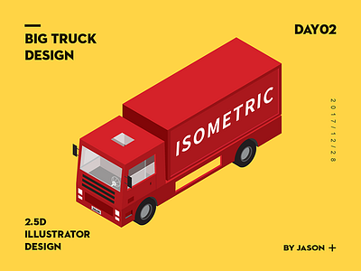 Isometric Illustrations-Big Truck 2.5d car color cube icon illustrator isometric truck
