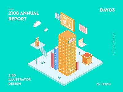 2.5D Illustrator Annual Report 2.5d 2018 app data design icon illustrator report ui ux