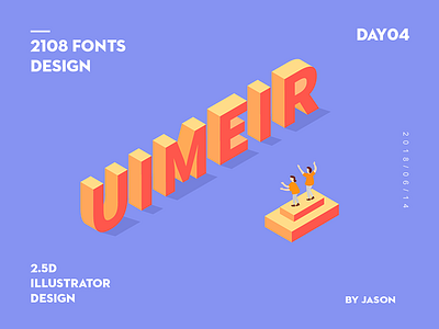2.5D Illustrator Fonts Design 2.5d design fonts icon illustrator isometric logo people ui ux