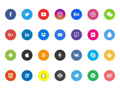 28 Social Share Element Icons