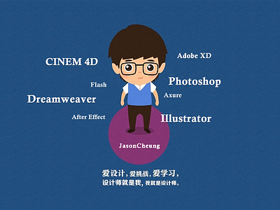 I Am A Designer cartoon design desktop flat illustration parper people poster ui wallpaper