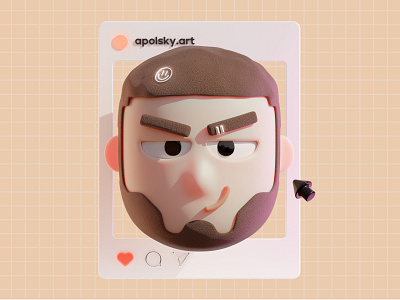 Mysterious designer - 3D Character 3d art beard blender boy character cute designer eye face hair human illustration isometric man ukraine