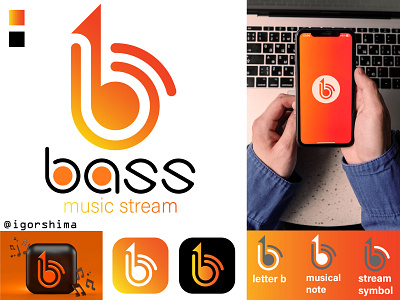Bass, music stream site logo and app