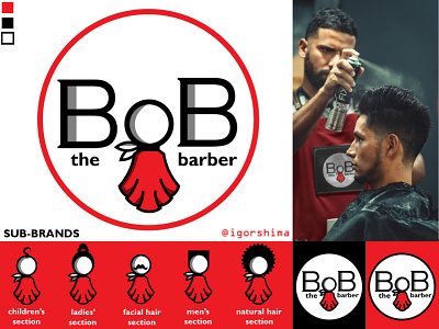 Minimalist creative barbershop logo, Bob the barber. brand design brand logo branding brands concept daily logo daily logo challenge design graphic design graphic designer inspiration logo logo creative logo design logo designer logo idea logo inspiration logos minimalist modern