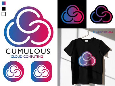 Cumulous cloud computing technologies, modern minimalist.