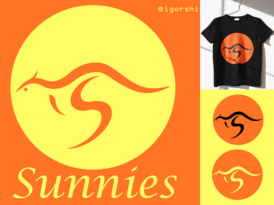 Sunnies, a minimalist kangaroo logo. animal brand design brand logo branding business logo daily logo daily logo challenge design graphic design hand drawn illustration logo logo design logo designer logo inspiration logo mark logo type minimalistic premium logo professional logo