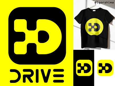 Drive, premium car taxi logo