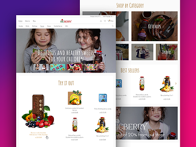 Berry Products Shop health interface marketing site shop ui ux web webdesign webshop website