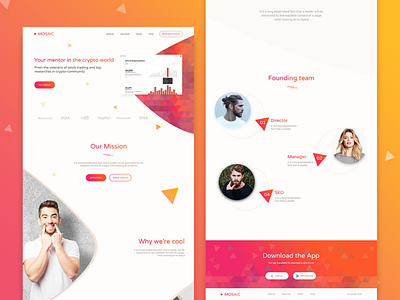 Mosaic design landing ui ux web webdesign