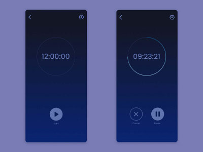 Countdown Timer app design mobile ui vector