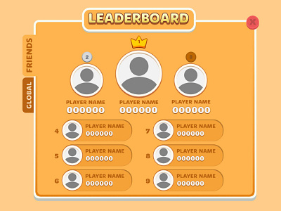 Leaderboard app design game illustration ui