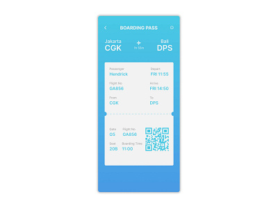 Boarding Pass app design ui