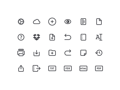 Icons app black buttons clean icon iconography icons ios material minimal mobile ui