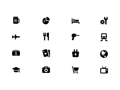 Category Icons cash categories category food health hotels icon icons retail school travel utilities