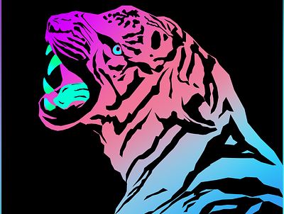 Colorful Tiger art design graphic design illustration logo