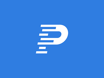 P Logo blue brand icon letter logo p typography