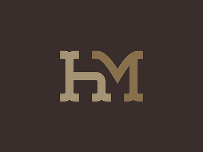 HM brand branding brown gold h icon logo m monogram