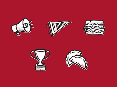 Icon Set for Primanti Bros badge branding design food icon identity logo mark patch restaurant