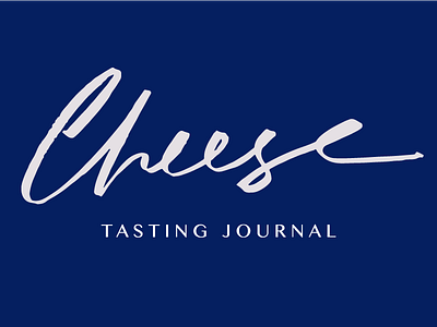 Cheese tasting journal cheese deep blue hand lettering indigo journal typography white on blue