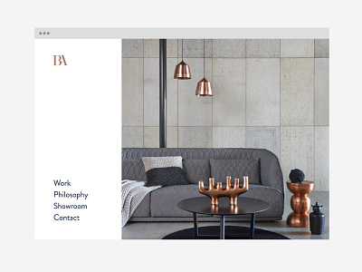 Interior Studio Homepage ba clean copper design homepage interior landing minimal studio ui web website