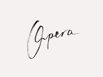Opera analog brush caligraphy hand drawn hand written ink lettering opera strokes type typography