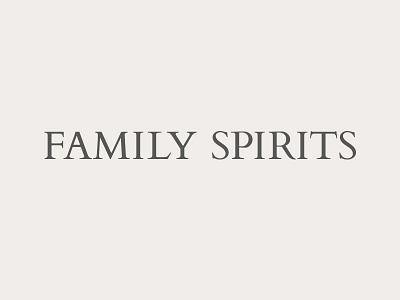 Family Spirits branding family homemade logomark logotype nude serif simple spirts