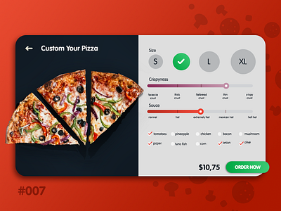 007 Pizza Order daily ui daily ui 007 order pizza settings ui ux web web site