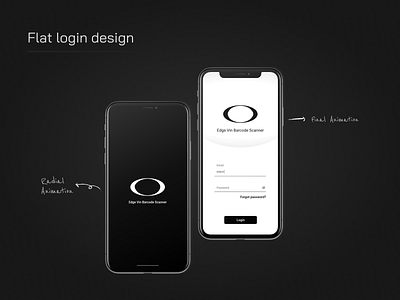 Flat login design animation app ui