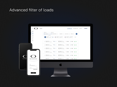 Filter and list of loads app data design ui ux