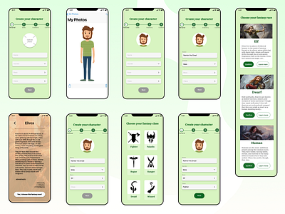 Character creation screen app case study design larp ui ux