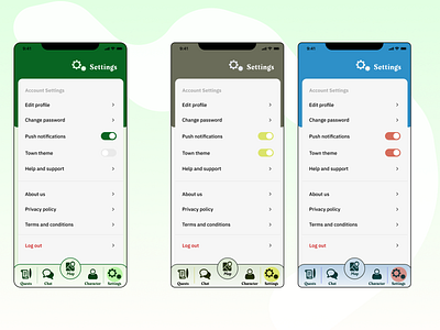 Settings screen app case study design larp ui ux