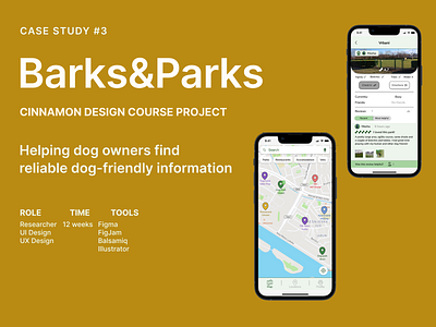 Barks&Parks App app case study design research ui ux