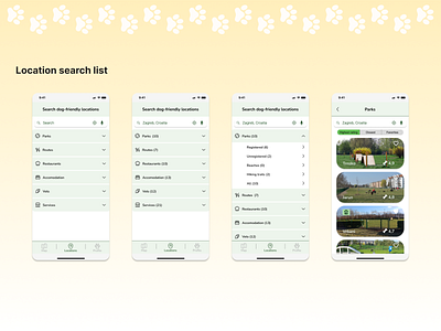 Location search list screens app case study design ui ux