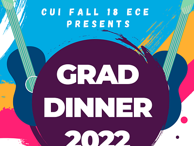 Grad Dinner Invite Alternate Poster branding graphic design illustration typography vector