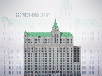 vector graphic - 229 WEST 43RD STREET NYC architecture building design graphic masonry vector