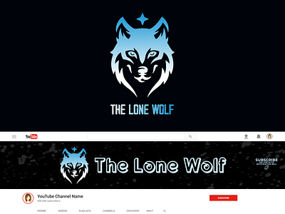 The Lone Wolf Logo Design & YouTube Banner banner design brand design branding design graphic design logo logo design lone wolf logo youtube youtube banner