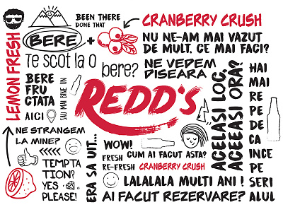 Redds Repositioning Concept brush hand made typeface