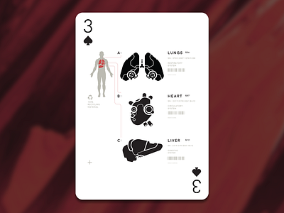 3 of Spades anatomy black design icons illustraion playing card playingarts spade white