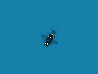 Little Black Submarine 2d blue colours design graphic illustration nedz13 yellow