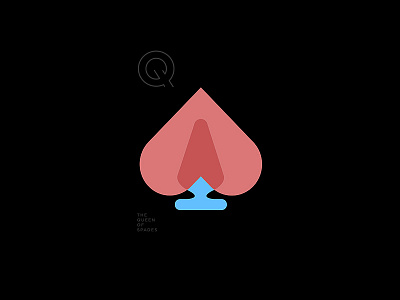 Queen of Spades 2d blue colours illustration nedz3 pink poster typography