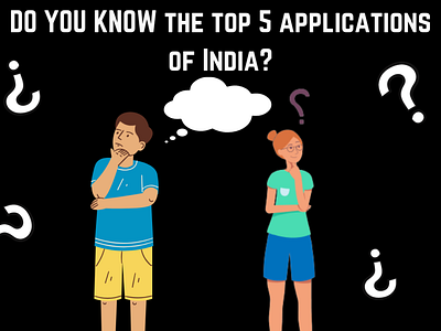 Top 5 applications of India. app design graphic design illustration logo typography