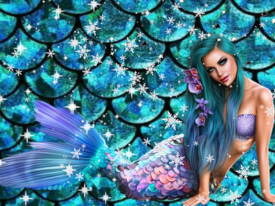 Mermaid world design graphic design