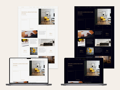 Conception of landing page for architecture studio branding conception design landing ui web