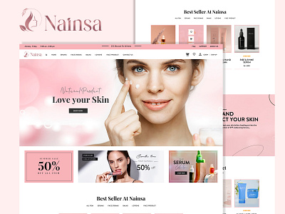 Nainsa London Cosmetic Website Design beautiful beauty beauty clinic beauty products cosmetic ecommerce graphic design landing page online shop online store product shop skin care ui ux web design website woman woocommerce store