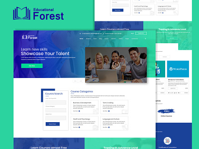 Educational Forest Online Course Website classes course education platform education website graphic design landing page learning app online class online education online school school teaching training tutor ui web web design