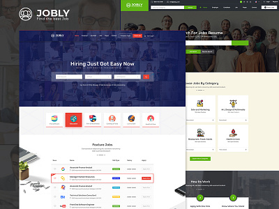 Jobly - Career Builder WordPress Theme Design