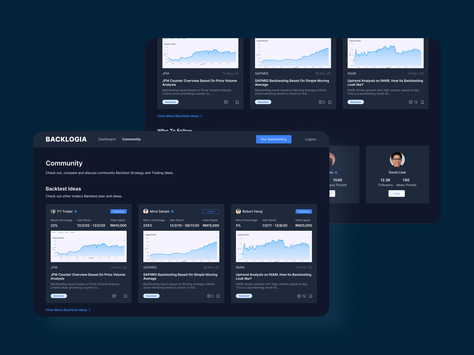 Backlogia - Trading Community Page by Syahmi Ibrahim on Dribbble